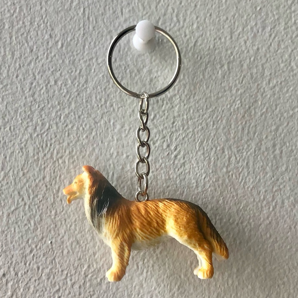❤️ Cute Collie Dog Toy Keychain Accessory